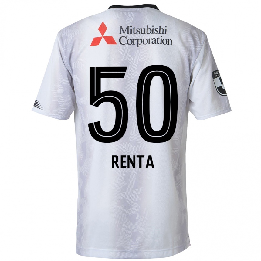 Kids Football Renta Higashi #50 White Black Away Jersey 2024/25 T-Shirt Uk