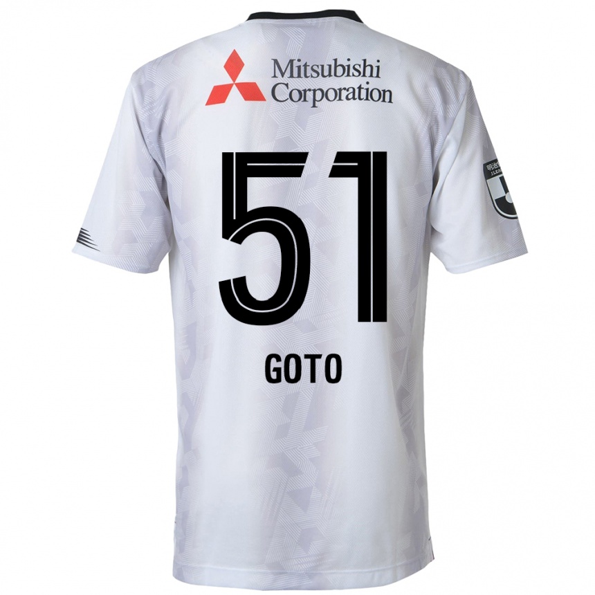 Kids Football Wataru Goto #51 White Black Away Jersey 2024/25 T-Shirt Uk