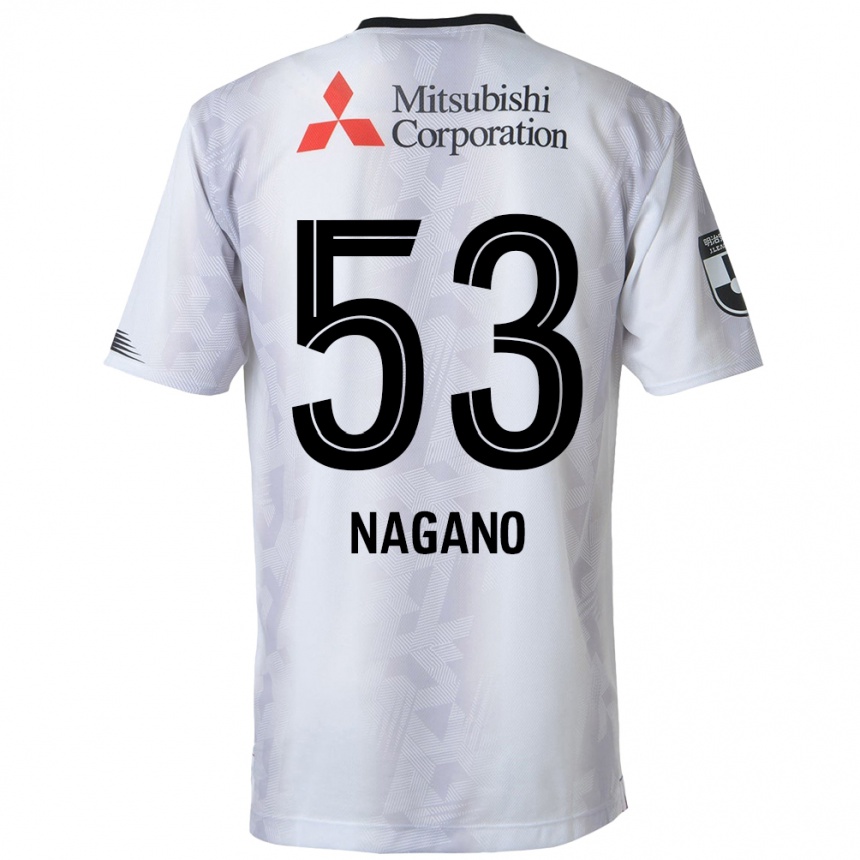 Kids Football Shuto Nagano #53 White Black Away Jersey 2024/25 T-Shirt Uk