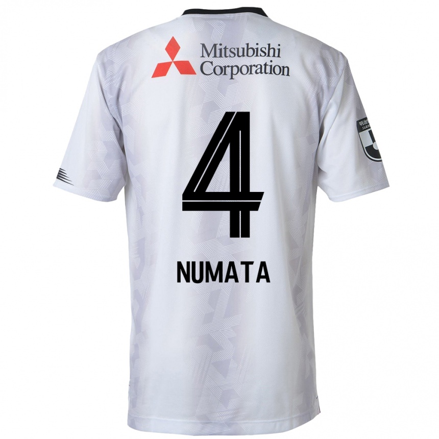 Kids Football Seisa Numata #4 White Black Away Jersey 2024/25 T-Shirt Uk