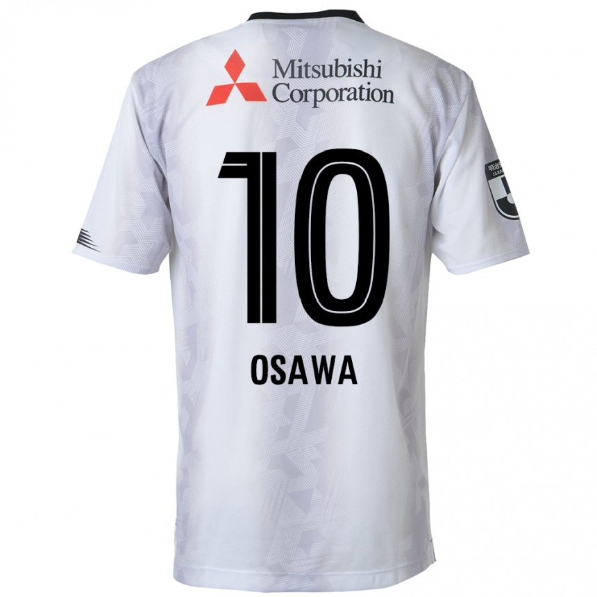 Kids Football Shuzo Osawa #10 White Black Away Jersey 2024/25 T-Shirt Uk