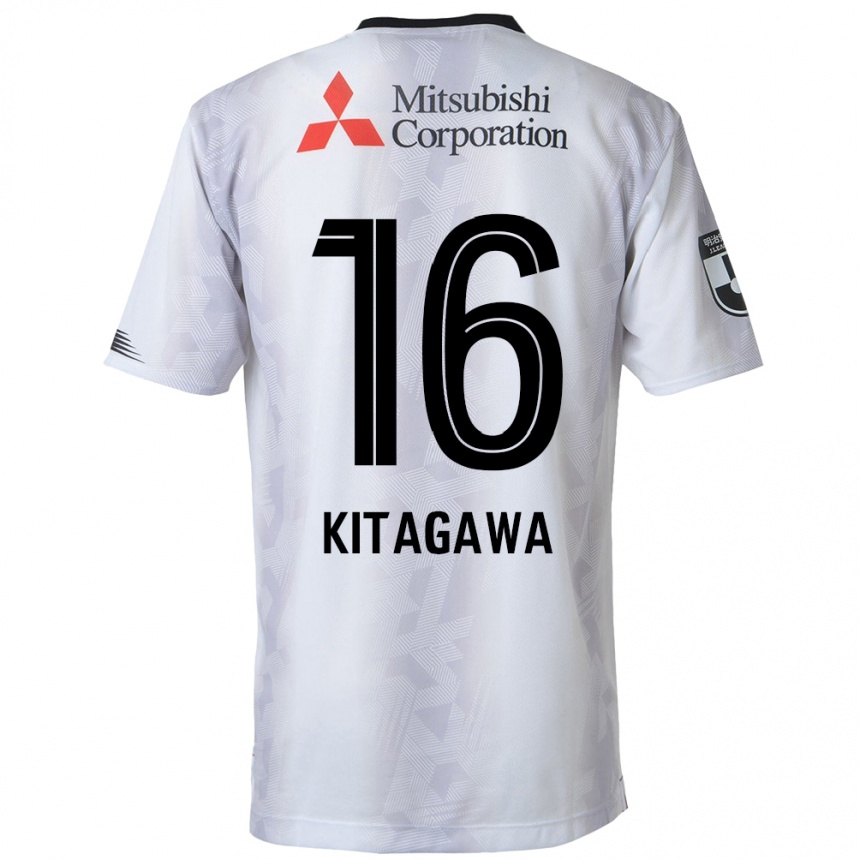 Kids Football Rento Kitagawa #16 White Black Away Jersey 2024/25 T-Shirt Uk