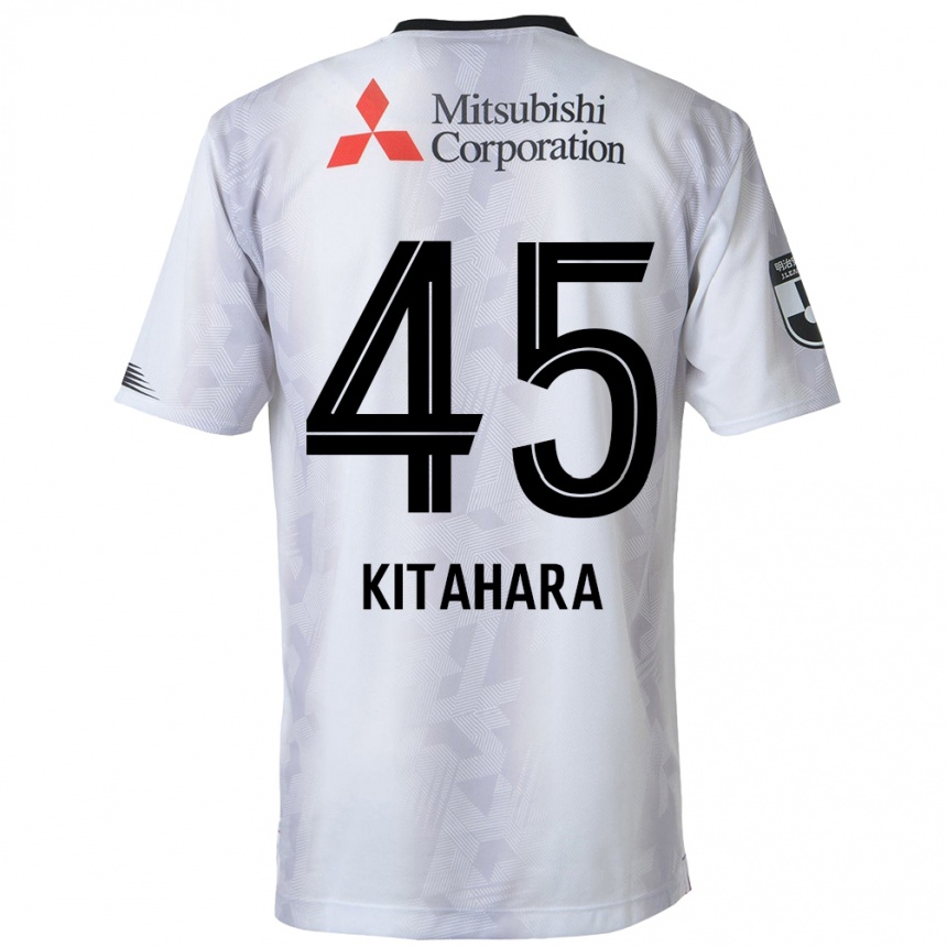 Kids Football Maki Kitahara #45 White Black Away Jersey 2024/25 T-Shirt Uk