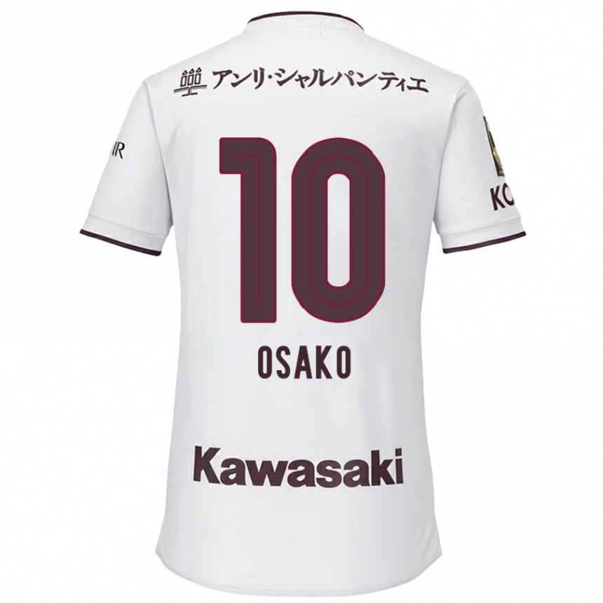 Kids Football Yuya Osako #10 White Red Away Jersey 2024/25 T-Shirt Uk