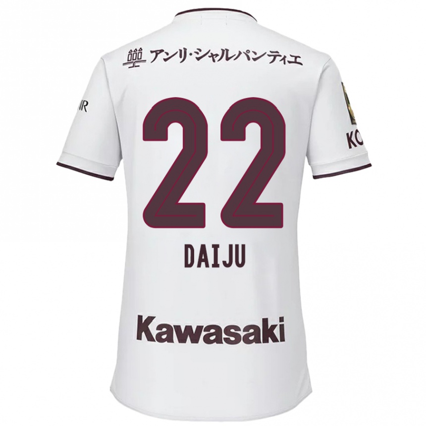 Kids Football Daiju Sasaki #22 White Red Away Jersey 2024/25 T-Shirt Uk