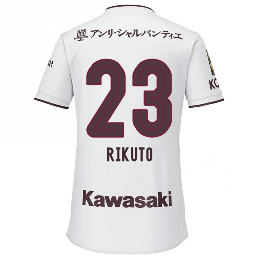 Kids Football Rikuto Hirose #23 White Red Away Jersey 2024/25 T-Shirt Uk