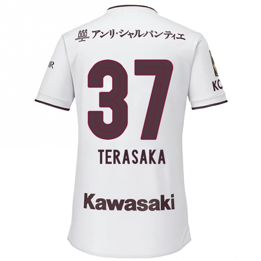 Kids Football Shogo Terasaka #37 White Red Away Jersey 2024/25 T-Shirt Uk