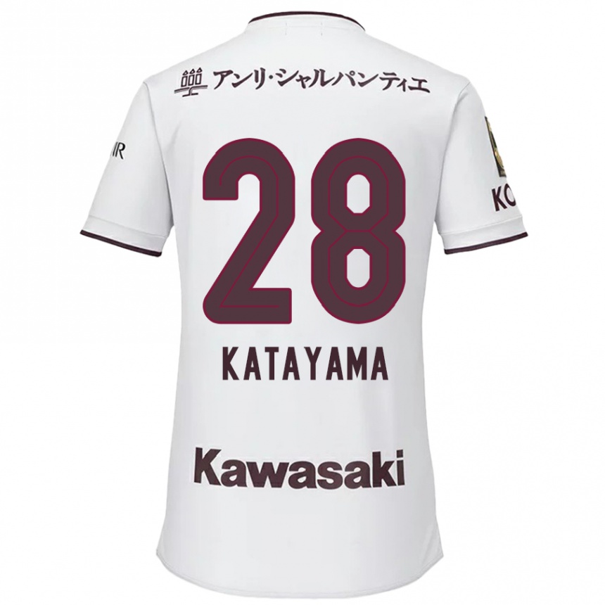 Kids Football Kota Katayama #28 White Red Away Jersey 2024/25 T-Shirt Uk