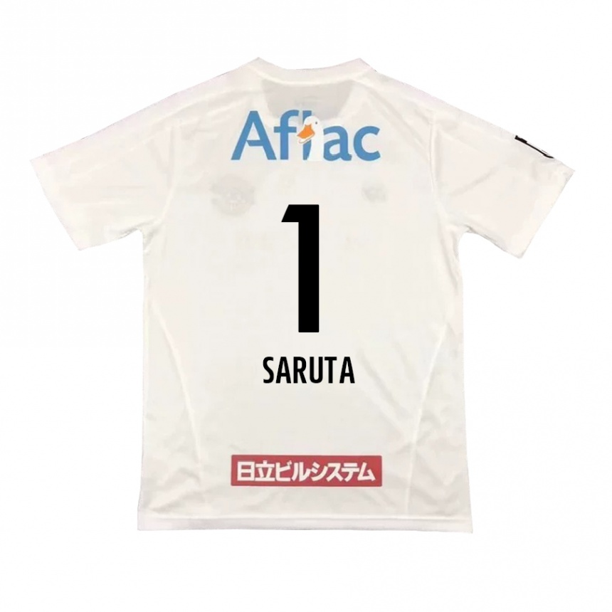 Kids Football Haruki Saruta #1 White Black Away Jersey 2024/25 T-Shirt Uk