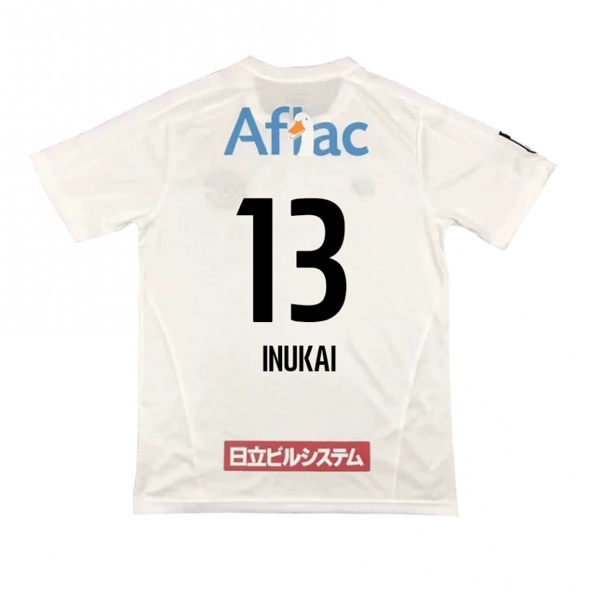 Kids Football Tomoya Inukai #13 White Black Away Jersey 2024/25 T-Shirt Uk