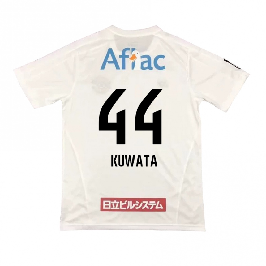 Kids Football Taisei Kuwata #44 White Black Away Jersey 2024/25 T-Shirt Uk