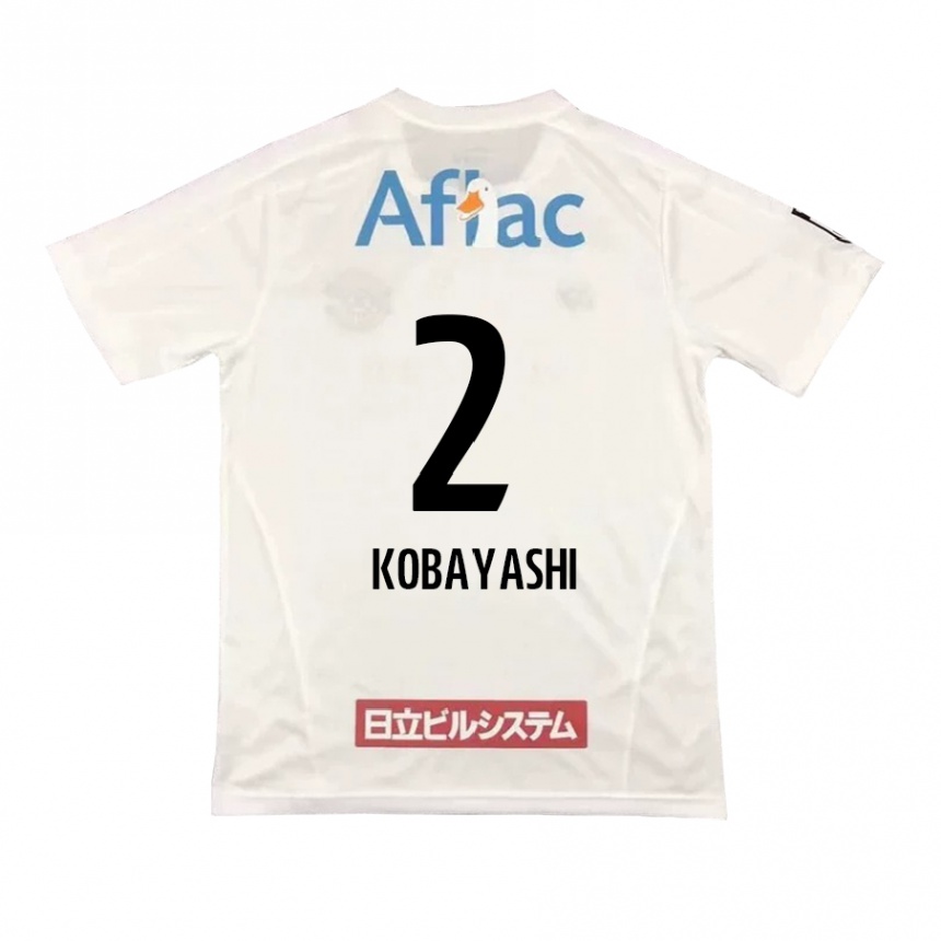 Kids Football Kensei Kobayashi #2 White Black Away Jersey 2024/25 T-Shirt Uk