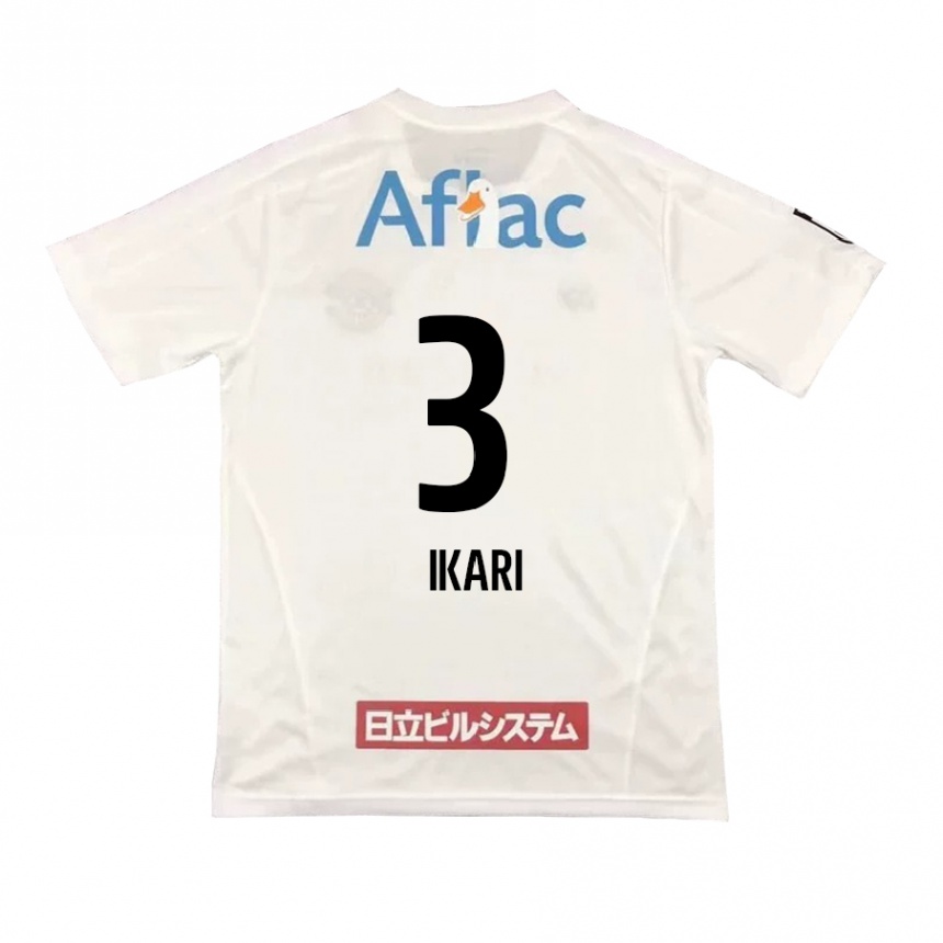 Kids Football Tetta Ikari #3 White Black Away Jersey 2024/25 T-Shirt Uk