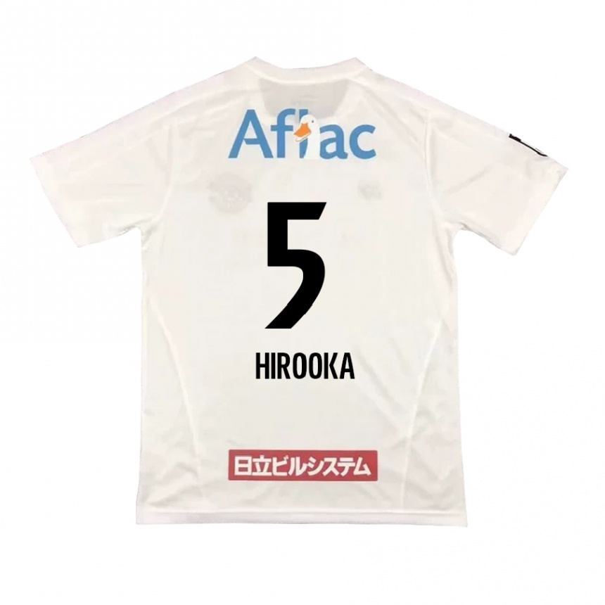 Kids Football Eita Hirooka #5 White Black Away Jersey 2024/25 T-Shirt Uk