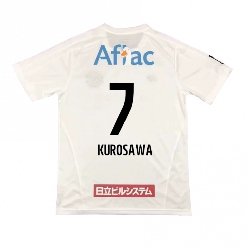 Kids Football Shido Kurosawa #7 White Black Away Jersey 2024/25 T-Shirt Uk