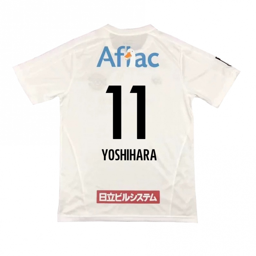 Kids Football Futo Yoshihara #11 White Black Away Jersey 2024/25 T-Shirt Uk