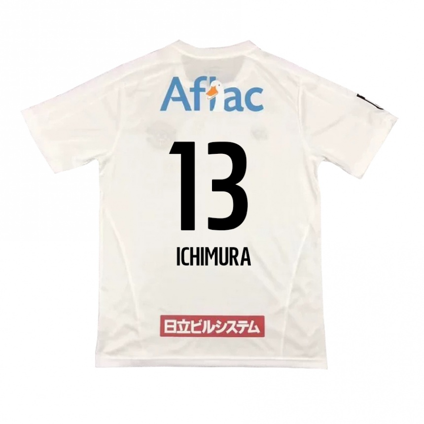 Kids Football Ken Ichimura #13 White Black Away Jersey 2024/25 T-Shirt Uk