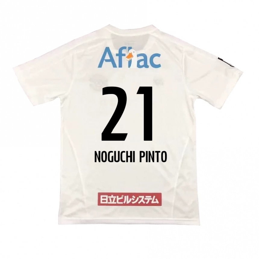 Kids Football Amato Noguchi Pinto #21 White Black Away Jersey 2024/25 T-Shirt Uk