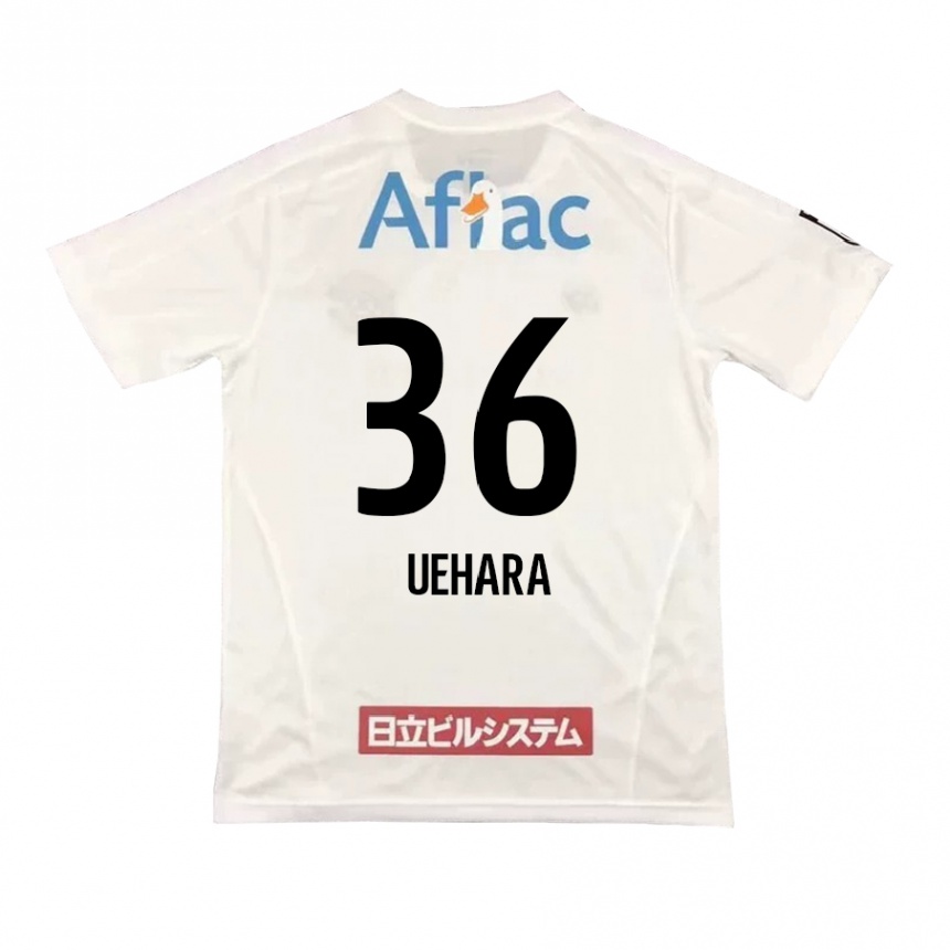 Kids Football Reo Uehara #36 White Black Away Jersey 2024/25 T-Shirt Uk