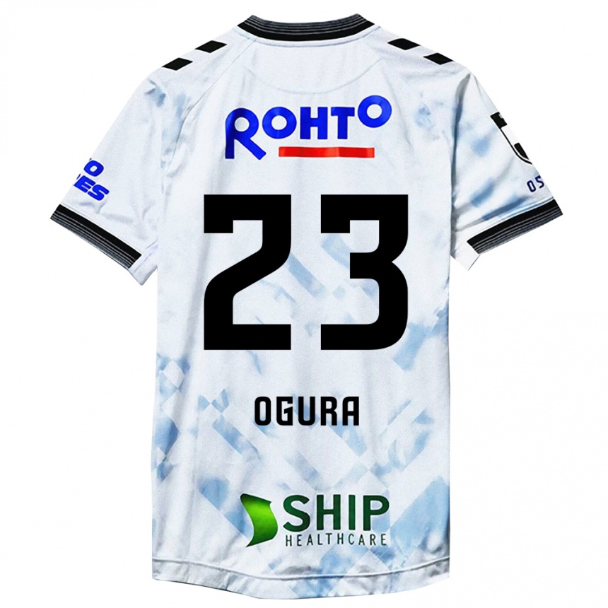 Kids Football Shimpei Ogura #23 White Black Away Jersey 2024/25 T-Shirt Uk