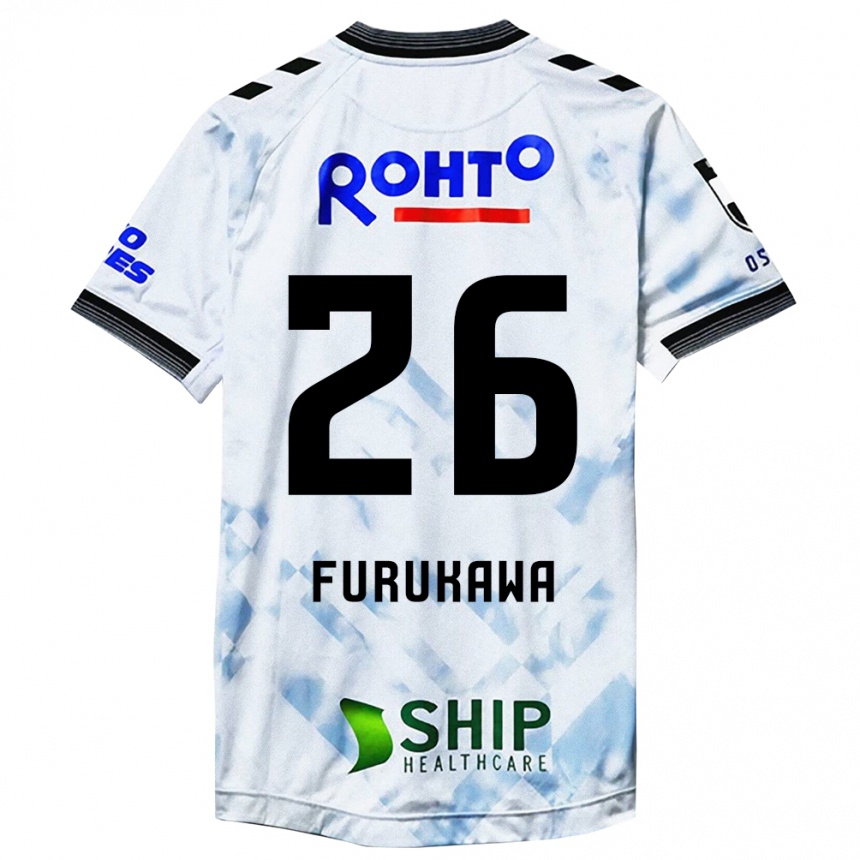 Kids Football Kanta Furukawa #26 White Black Away Jersey 2024/25 T-Shirt Uk