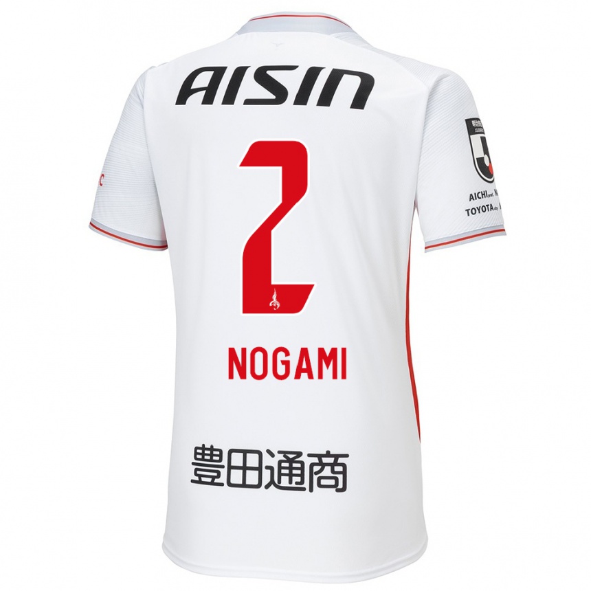 Kids Football Yuki Nogami #2 White Yellow Red Away Jersey 2024/25 T-Shirt Uk