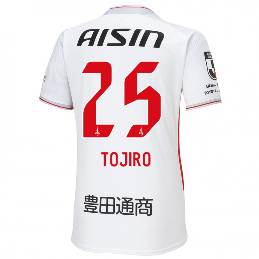 Kids Football Tojiro Kubo #25 White Yellow Red Away Jersey 2024/25 T-Shirt Uk