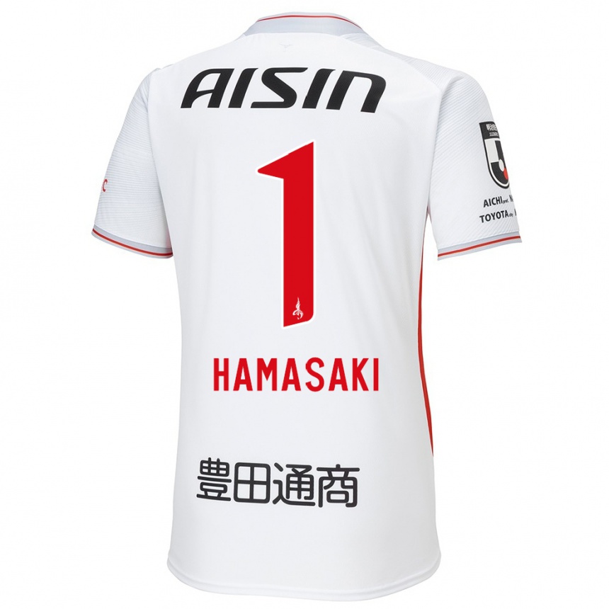 Kids Football Shiki Hamasaki #1 White Yellow Red Away Jersey 2024/25 T-Shirt Uk