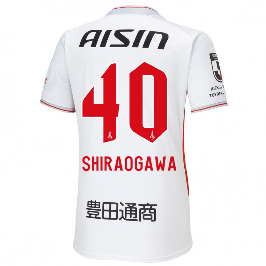 Kids Football Rekuto Shiraogawa #40 White Yellow Red Away Jersey 2024/25 T-Shirt Uk