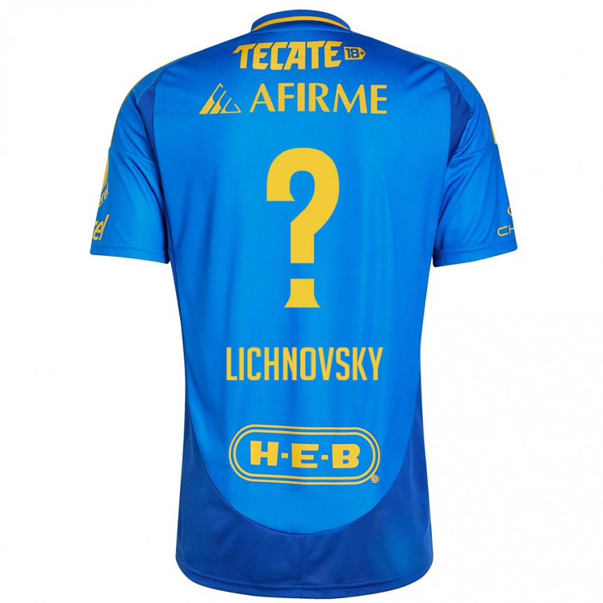 Kids Football Igor Lichnovsky #0 Blue Yellow Away Jersey 2024/25 T-Shirt Uk