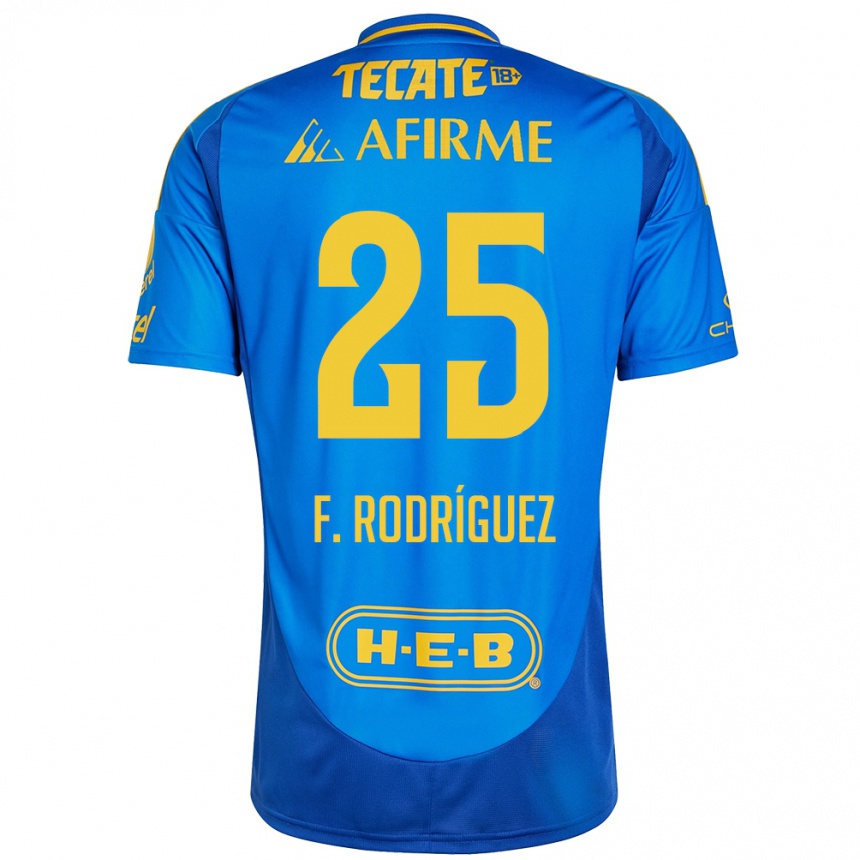 Kids Football Felipe Rodríguez #25 Blue Yellow Away Jersey 2024/25 T-Shirt Uk