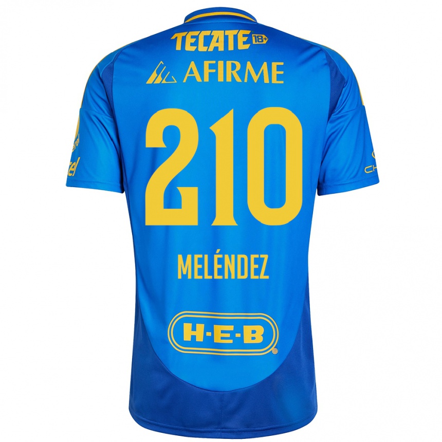 Kids Football Marcelo Meléndez #210 Blue Yellow Away Jersey 2024/25 T-Shirt Uk