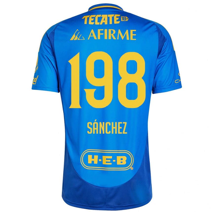 Kids Football Diego Sánchez #198 Blue Yellow Away Jersey 2024/25 T-Shirt Uk