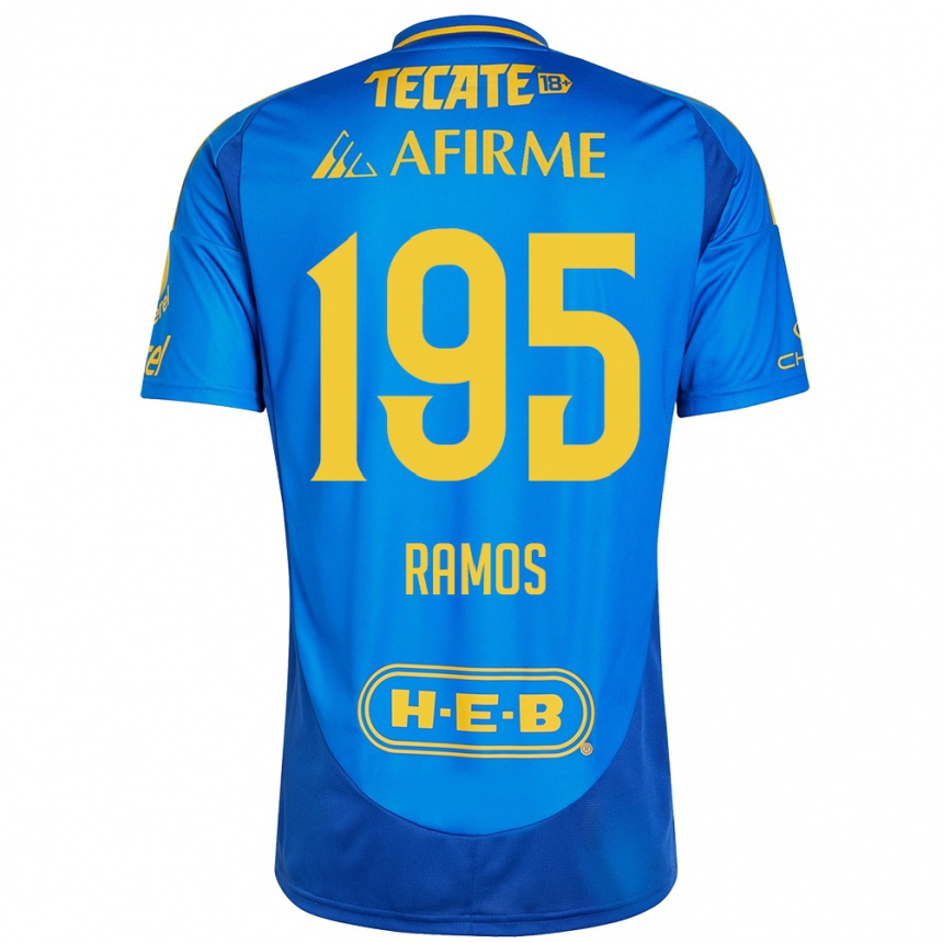 Kids Football Rodrigo Ramos #195 Blue Yellow Away Jersey 2024/25 T-Shirt Uk