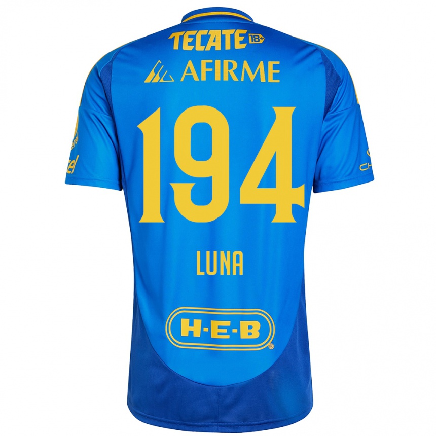 Kids Football Juan Luna #194 Blue Yellow Away Jersey 2024/25 T-Shirt Uk