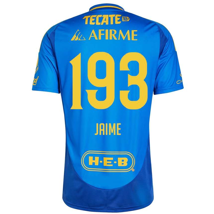 Kids Football Kenneth Jaime #193 Blue Yellow Away Jersey 2024/25 T-Shirt Uk