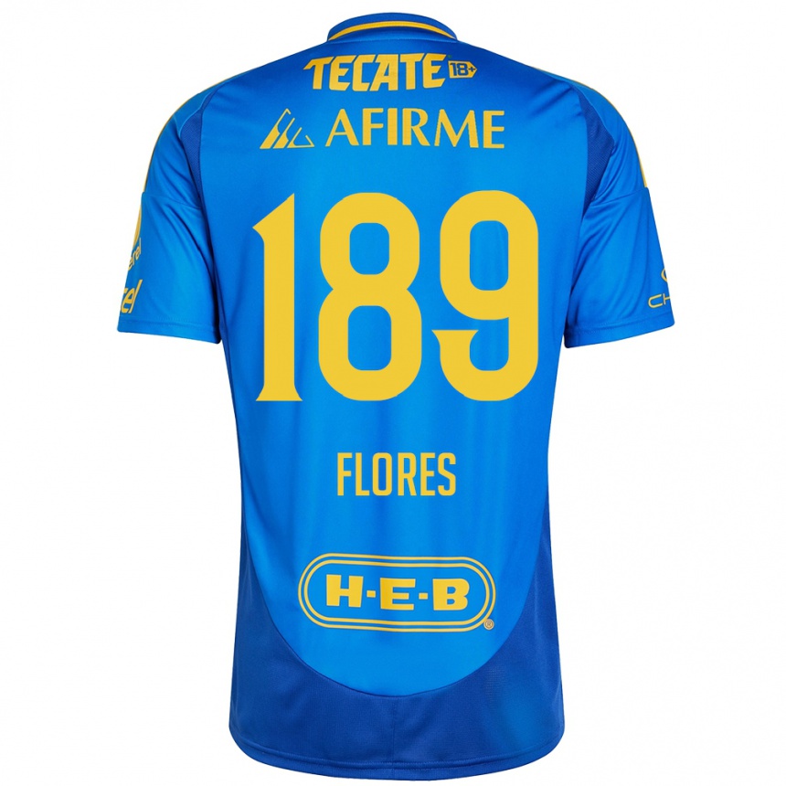 Kids Football Rolando Flores #189 Blue Yellow Away Jersey 2024/25 T-Shirt Uk