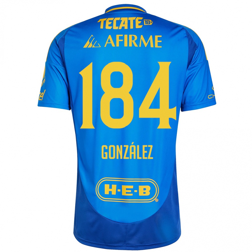 Kids Football Erick González #184 Blue Yellow Away Jersey 2024/25 T-Shirt Uk