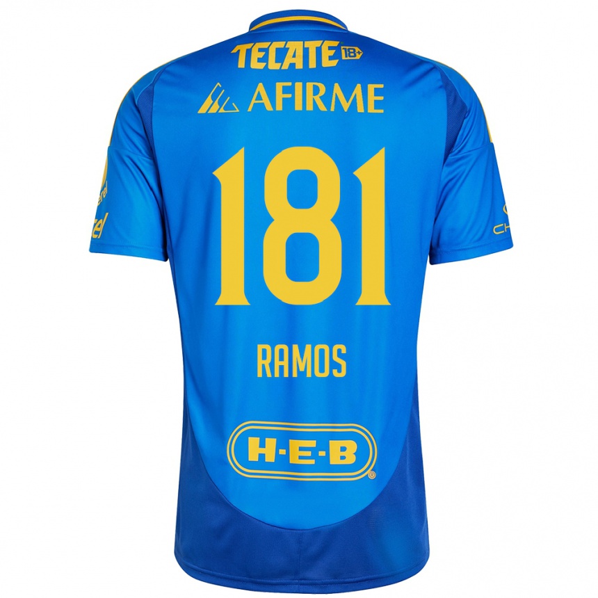 Kids Football Anthony Ramos #181 Blue Yellow Away Jersey 2024/25 T-Shirt Uk