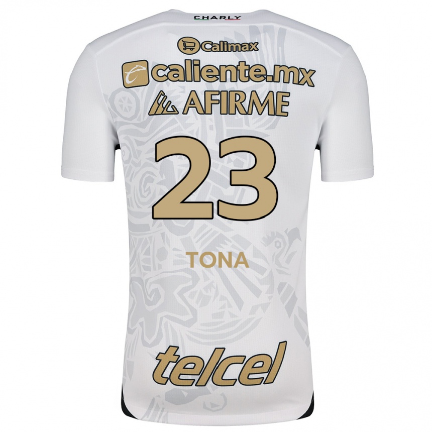 Kids Football Iván Tona #23 White Black Away Jersey 2024/25 T-Shirt Uk