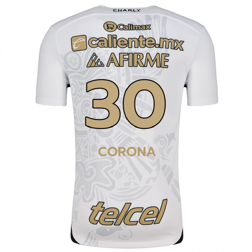 Kids Football Jesús Corona #30 White Black Away Jersey 2024/25 T-Shirt Uk