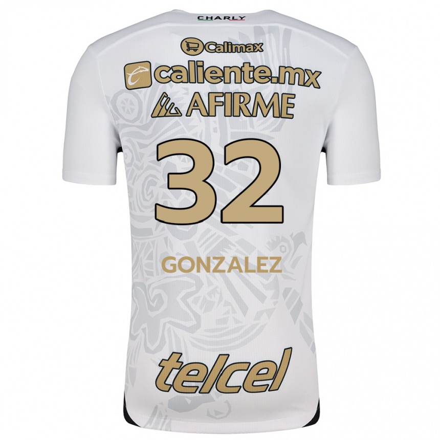 Kids Football Carlos González #32 White Black Away Jersey 2024/25 T-Shirt Uk