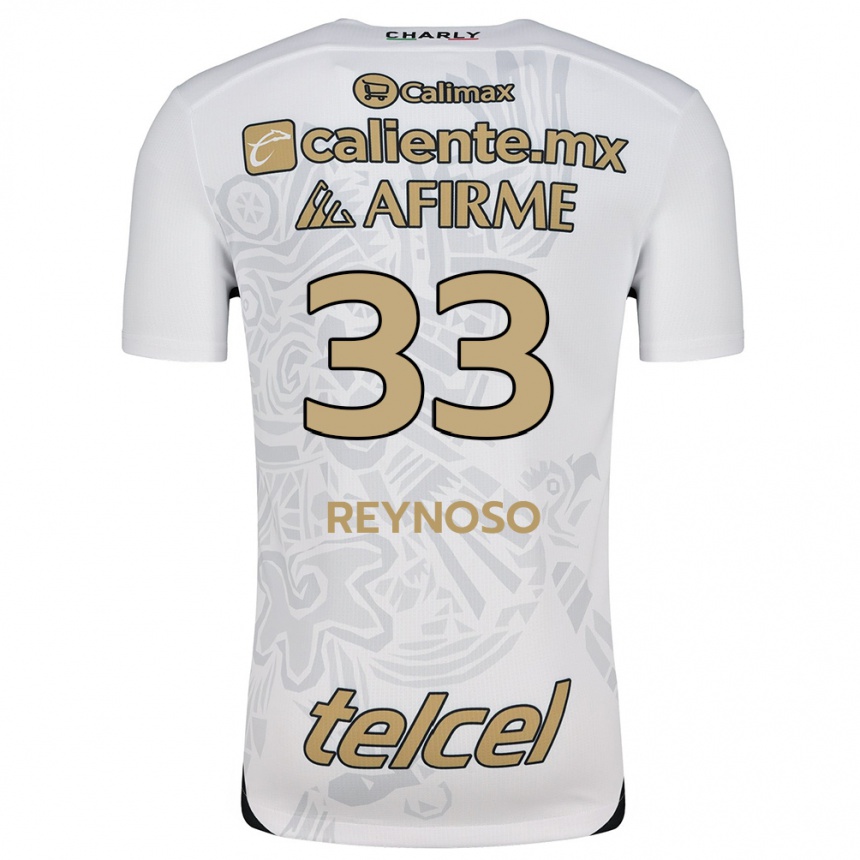 Kids Football Emanuel Reynoso #33 White Black Away Jersey 2024/25 T-Shirt Uk