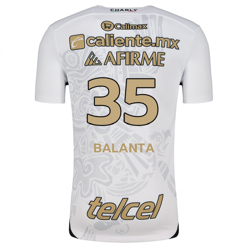 Kids Football Kevin Balanta #35 White Black Away Jersey 2024/25 T-Shirt Uk