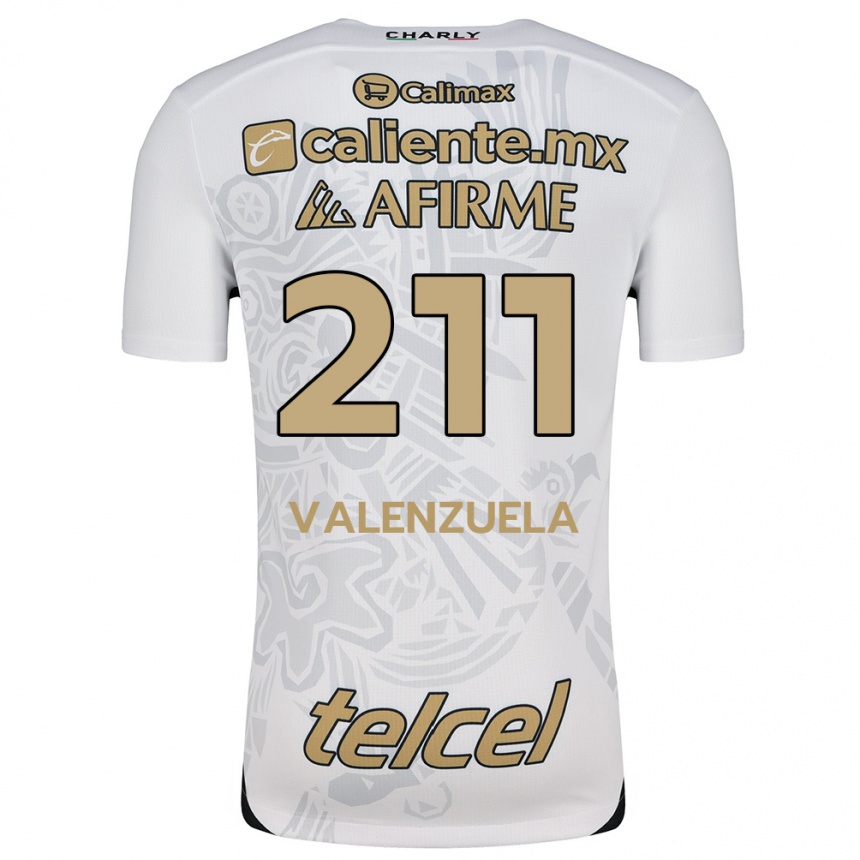 Kids Football Aldieri Valenzuela #211 White Black Away Jersey 2024/25 T-Shirt Uk