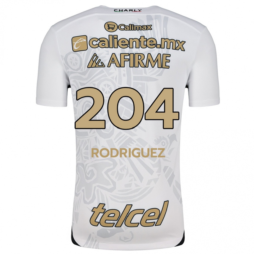 Kids Football Jesús Rodríguez #204 White Black Away Jersey 2024/25 T-Shirt Uk