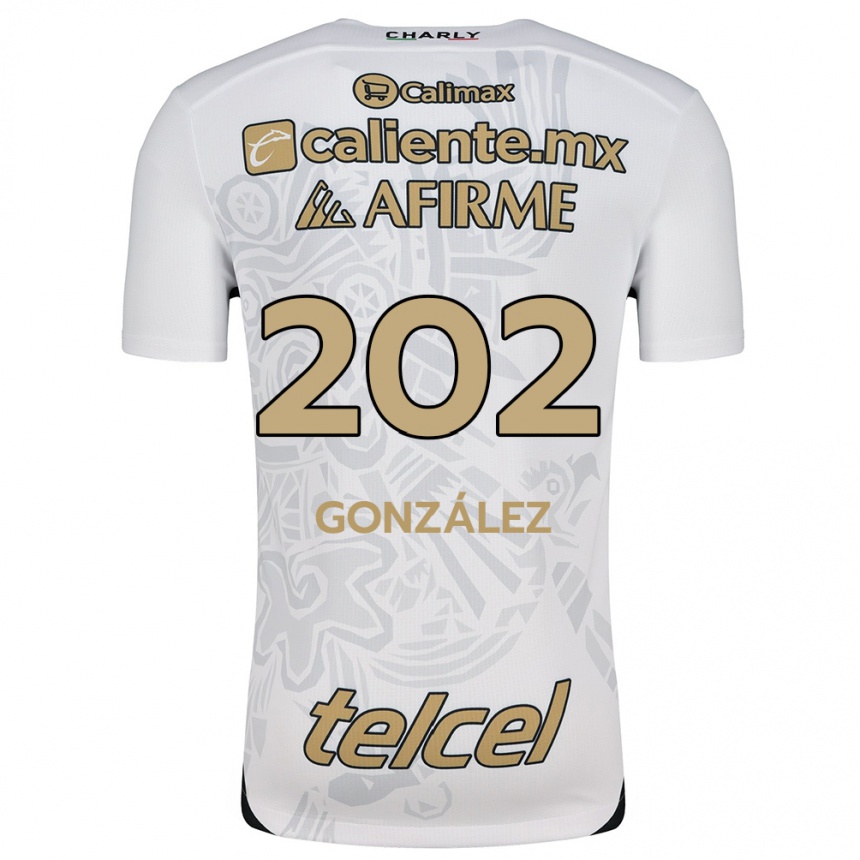 Kids Football Joban González #202 White Black Away Jersey 2024/25 T-Shirt Uk