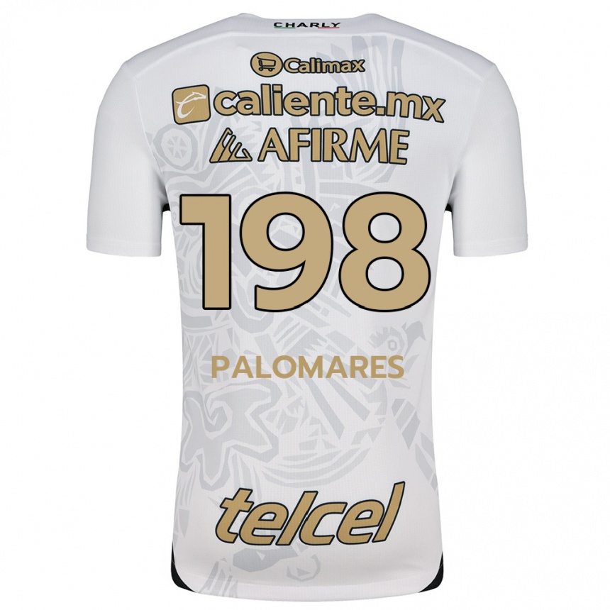 Kids Football Ramón Palomares #198 White Black Away Jersey 2024/25 T-Shirt Uk