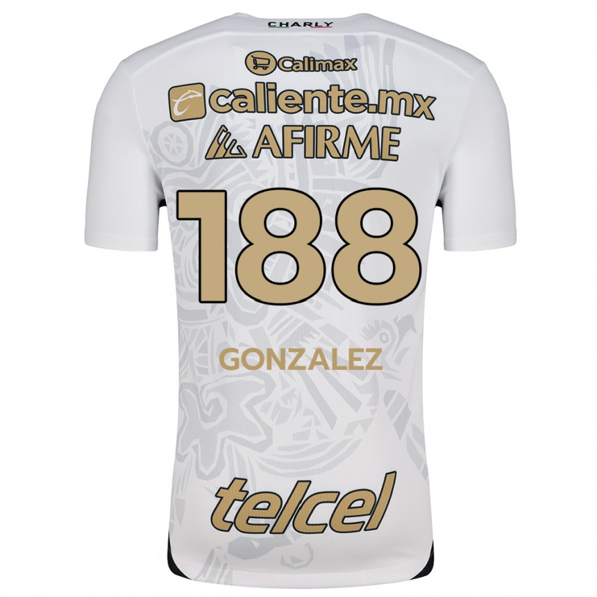 Kids Football Jorge González #188 White Black Away Jersey 2024/25 T-Shirt Uk