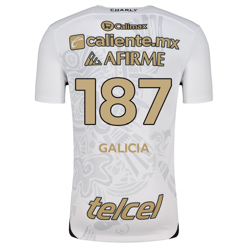 Kids Football Carlos Galicia #187 White Black Away Jersey 2024/25 T-Shirt Uk